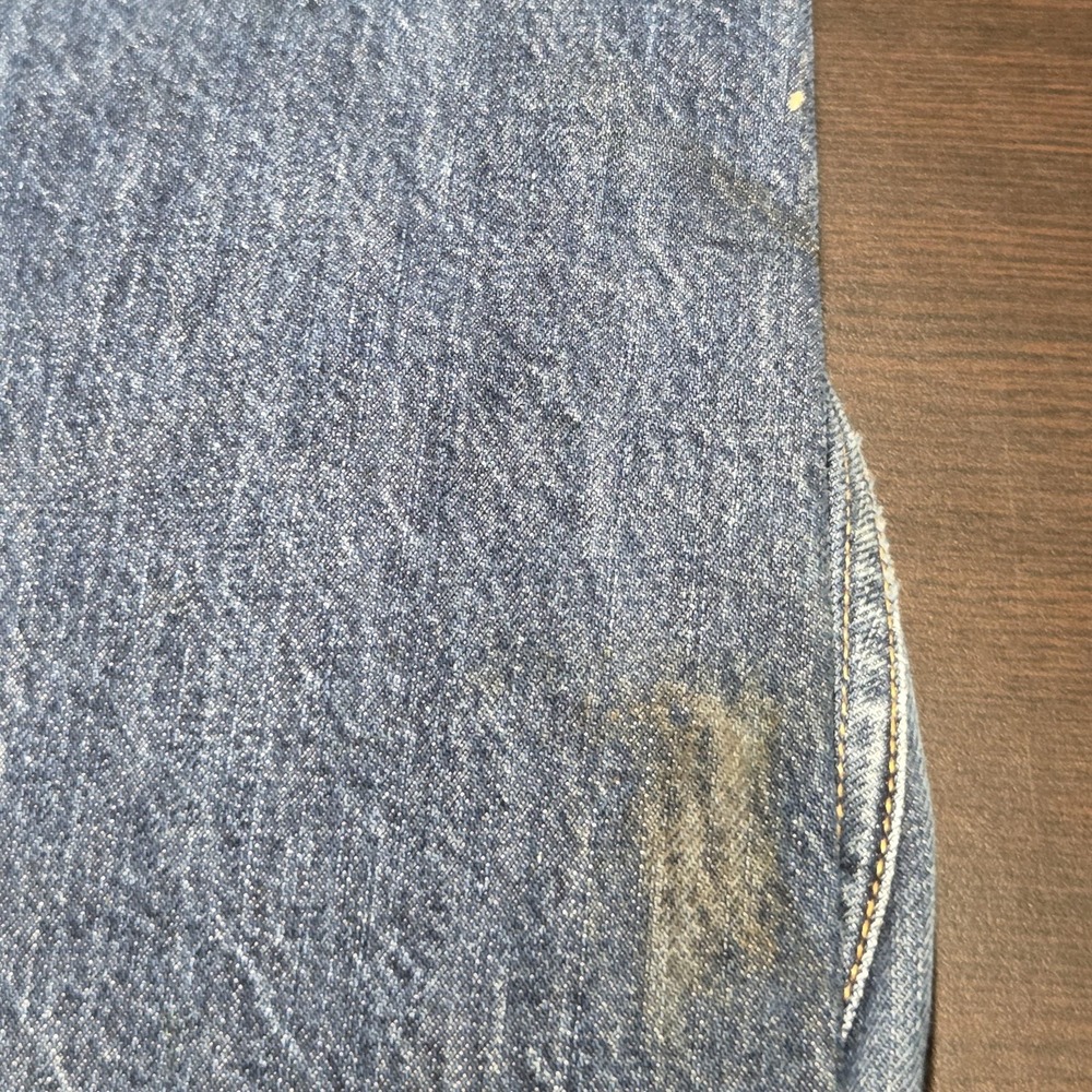 Levis 501 Jeans Mens 33x34 Blue Selvedge LVC Whiskers Button Fly - Picture 8 of 16